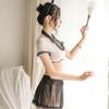 Sexy Underwear Hot Tight Skirt Hollowed Out Cute Sexy Short Skirt Split Ice Silk Transparent Maid Uniform