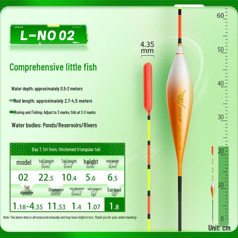 Xiao Feng Xian Triangle Tail Fishing Float: Eye-catching Thickened Tail for Wild Fishing, Ideal for Crucian Carp.