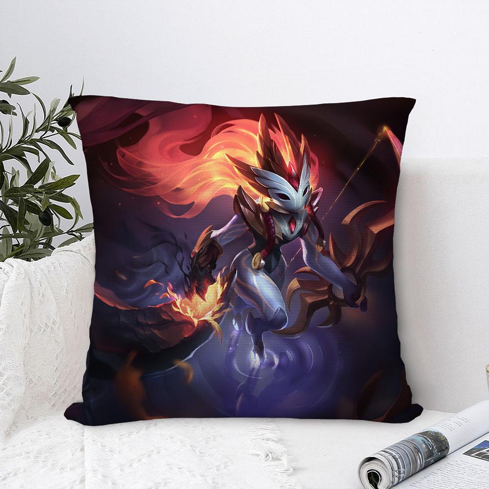 K-Kindred LOL Game Pillow Case Sofa Decorative Home Double-sided Print Plush Square Throw Pillow Covers Cushion Decor Cover