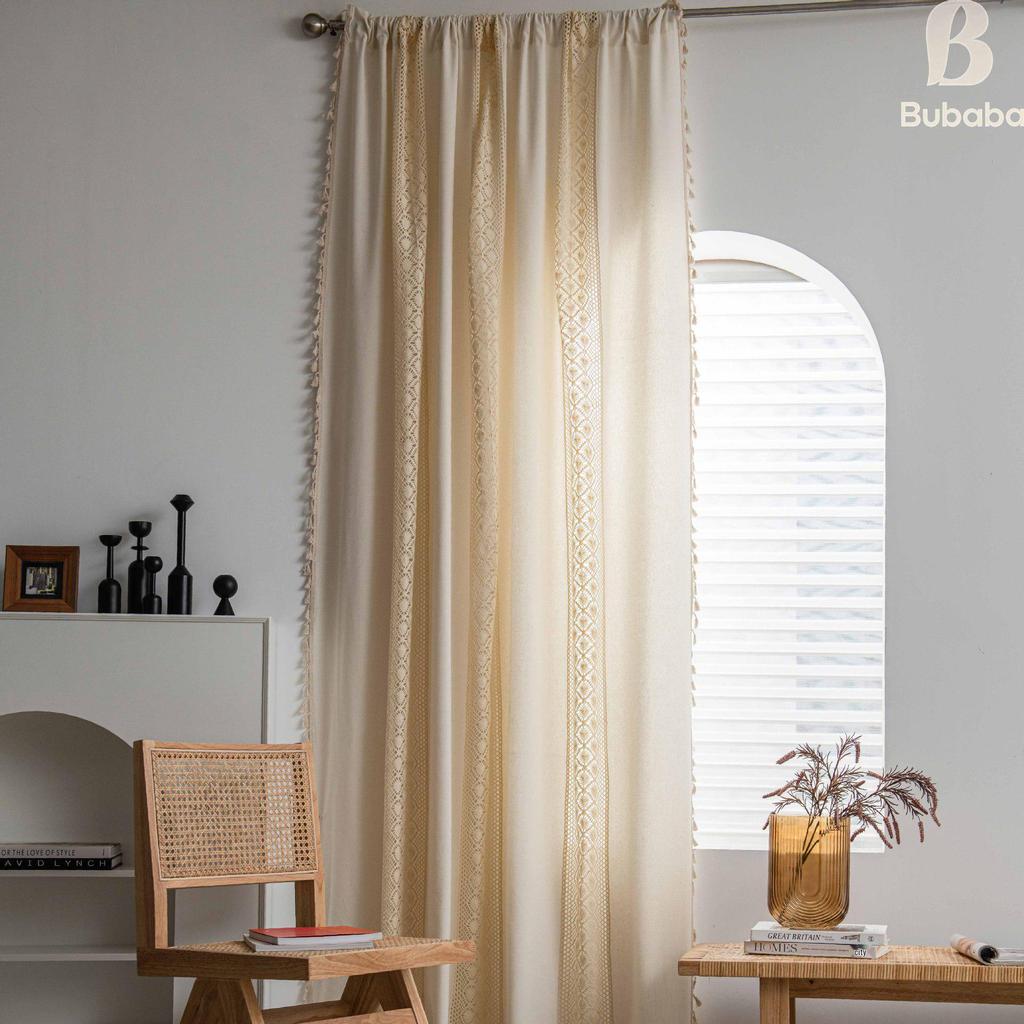 Amerikanische Polka Dot Häkel-Patchwork-Vorhänge für Wohnzimmer, Schlafzimmer oder Erkerfenster