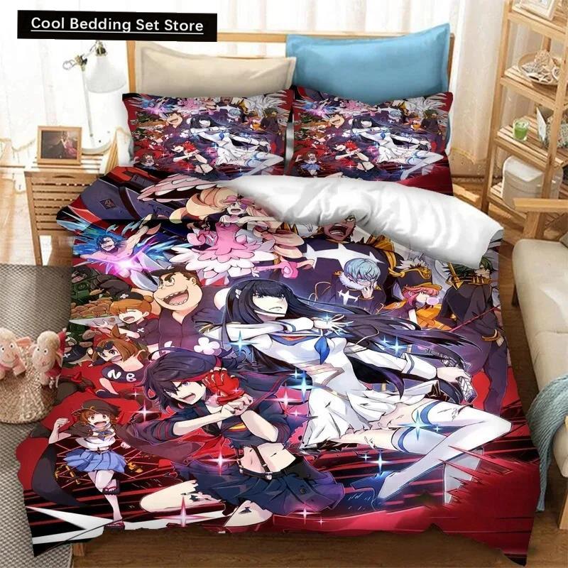 3D Print Anime Kill La Kill Bedding Set Boys Girls Twin Queen Size Duvet Cover Pillowcase Bed Kids Adult Fashion Home Textiles