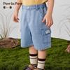 PawinPaw Cartoon Bear Baby Boy Denim Utility Shorts