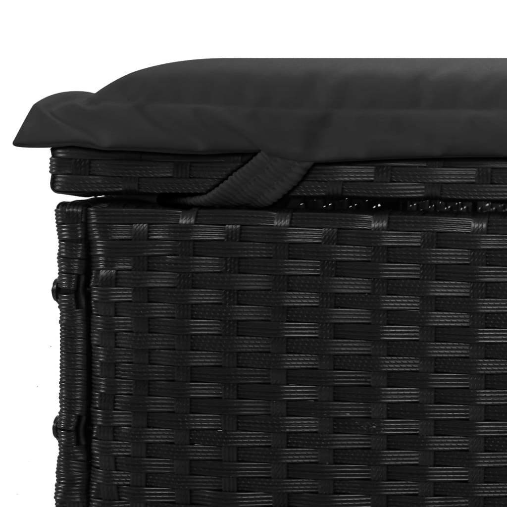 Black Sun Lounger with Round Canopy 211 x 57 x 140 cm Poly Rattan