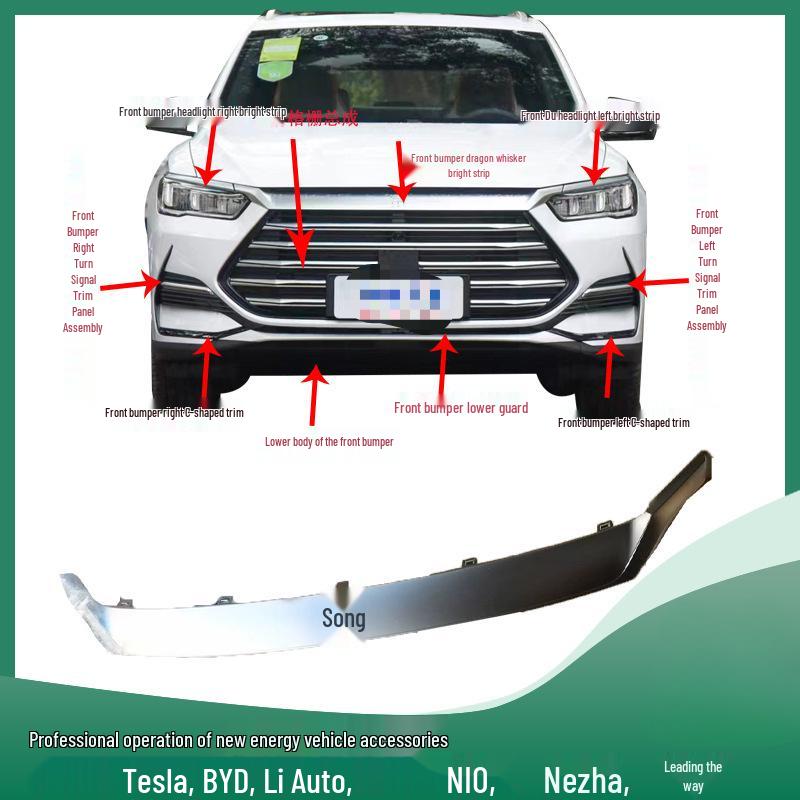 BYD Song Pro 2nd Gen Front Bumper Dragon Whisker Turn Signal Panel Body Guard