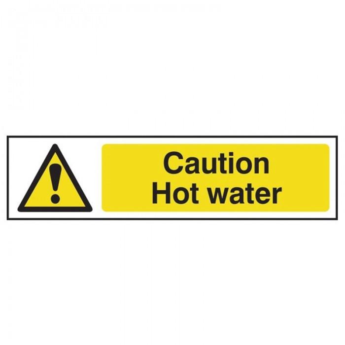 Scan Caution Hot Water - Pvc Sign 200 X 50mm