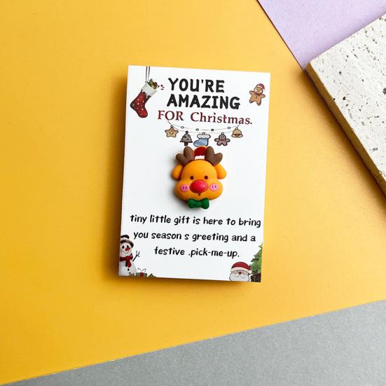 10 Sets Christmas Pocket Hug Gifts Mini Resin Positive Pocket Hug Token with Encouragement Card Emotional Gifts