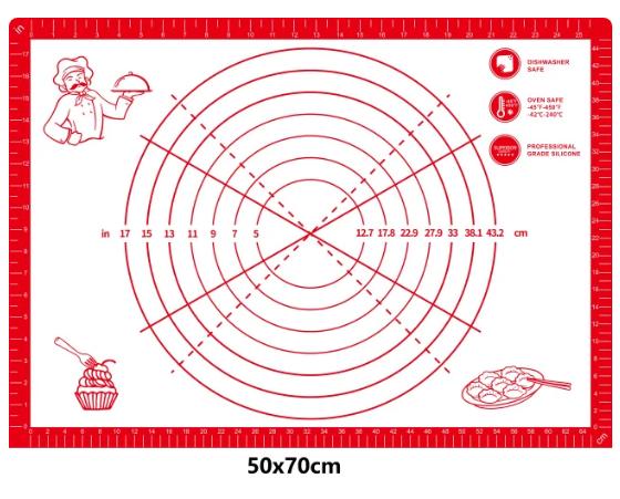 Silicone Baking Mat Non Stick Non Slip Kneading Dough Mat Pizza Cake Sheet Liner Kitchen Cooking Bakeware Table Mats Pastry Tool