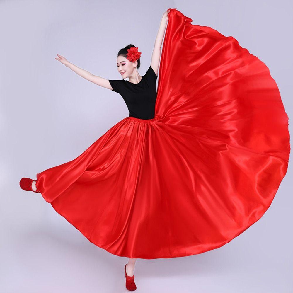 Smooth Gypsy Women Skirt Carnival Large Swing Skirt Fashion Belly Dance Dress  Dance
