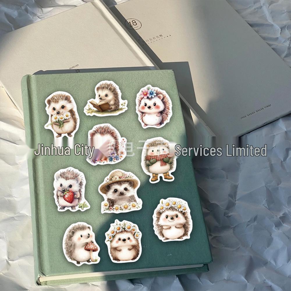 Hedgehog Stickers Set: 50 Decorative Decals for Water Bottles, Phone Cases, and Laptops