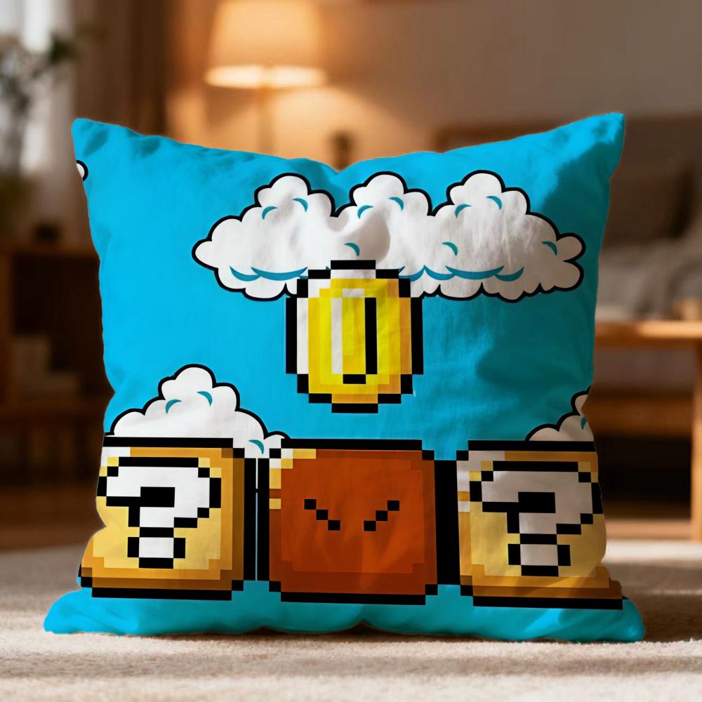 Ssuper Cute Style Marios Cushion Cover Soft Washable Pillow Case Multi-Scene For Couch Bed Travel Office Use