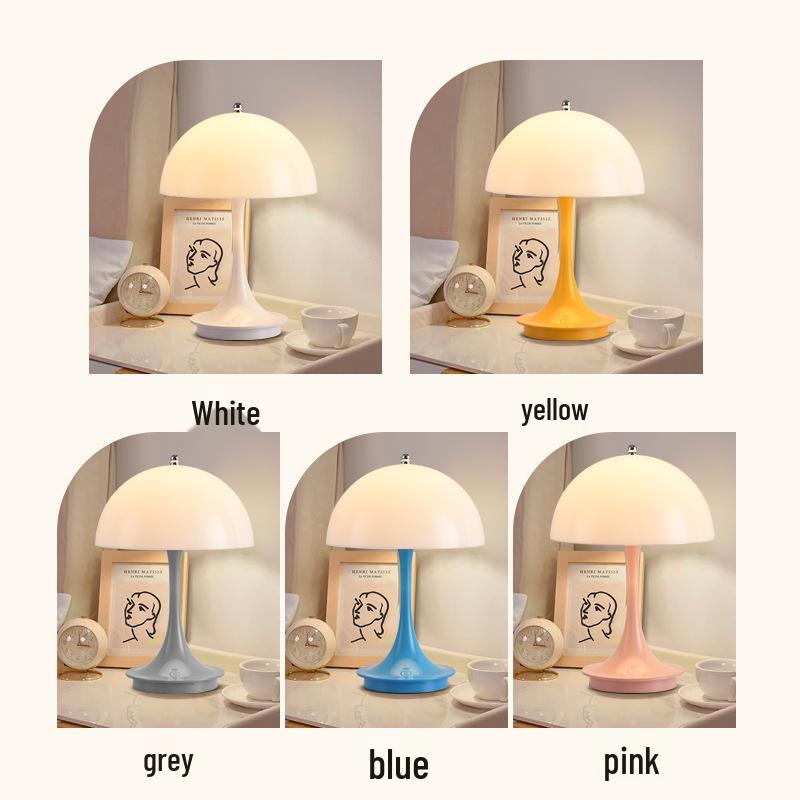 Nordischer Cremestil Berührungs-Pilz-Tischlampe - Modernes Augenschutz-Nachttisch-Nachtlicht