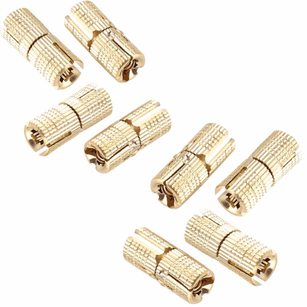 8PCS 8mm Cabinet Hinge 180 Degree Opening Angle With Screws Barrel Hinge Brass Invisible Furniture Hinge Hand Craft