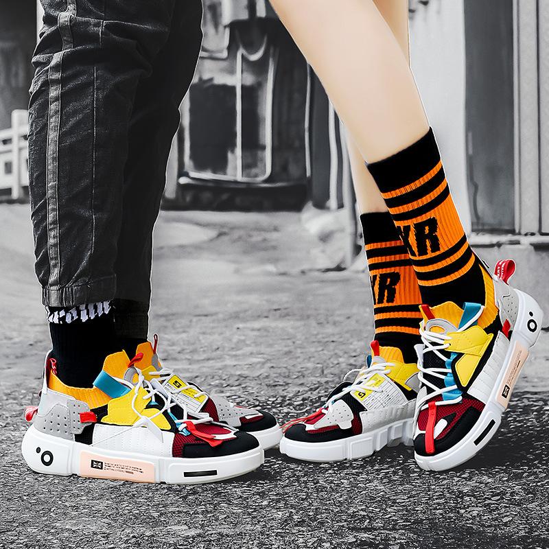 European Station Color Matching Shoes Couple Women's Shoes Large Size Versatile Trendy Shoes In Men's Shoes