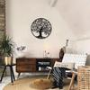 Black Metal Tree of Life 50cm Elegant Decoration - Steel Wall Art for Indoor Outdoor - Design Picture Living Room Hallway Staircase Home Decoration