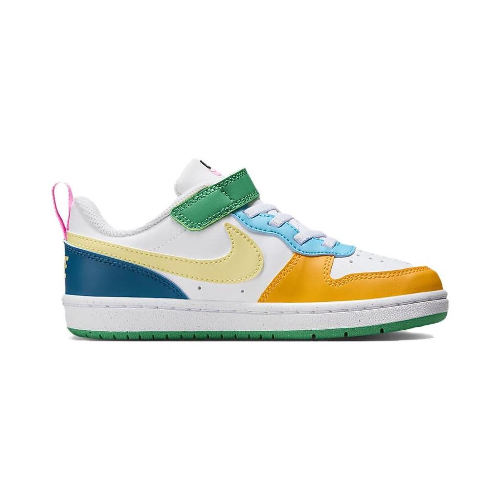 Nike Court Borough Low Rc Comfortable Sports Non-Slip Wear-Resistant Low-Top Kids Skate Shoes Kids sneaker White Purple Green FQ8378-902