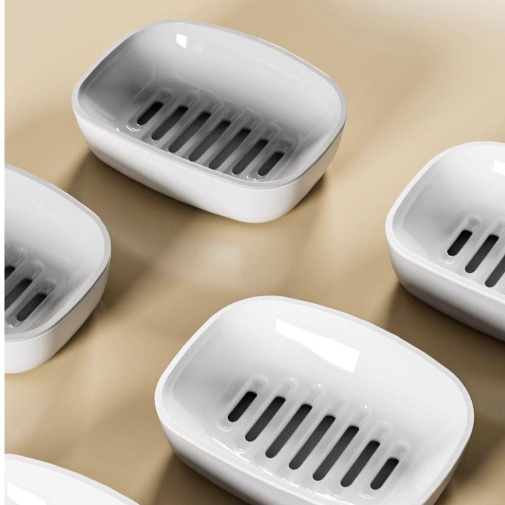 Plastic Soap Box Double-Layer Soap Storage Holder Portable Draining Soap Shelf  Home Bathroom
