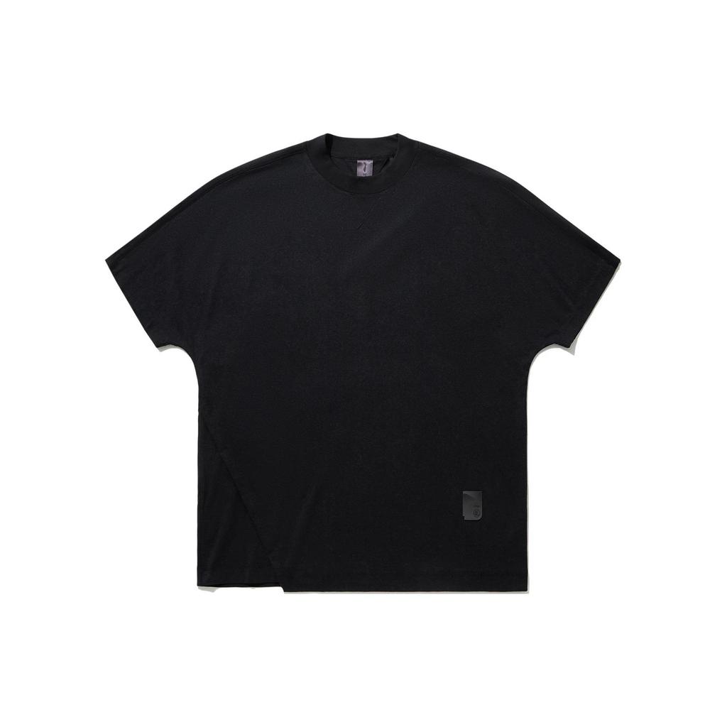 Li Ning X Jackie Chan Collaboration Solid Color Crew Neck Pullover Short Sleeve T-Shirt Men T-Shirts Black AHSU189-1