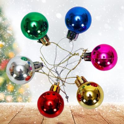 12 Stück Weihnachtsbaumkugeln Hängende Ornamente 3cm Durchmesser Farbige Kugeln Party Location Atmosphären-Dekorationszubehör Weihnachtsbaum-Anhänger Weihnachts-Einkaufszentrum