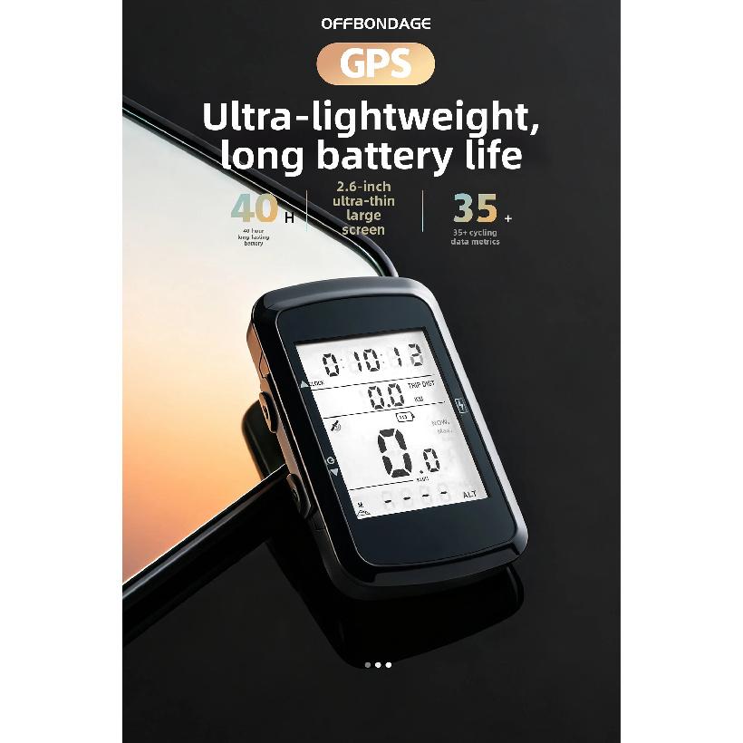 OFFBONDAGE Bicycle Computer Wireless GPS Bike Speedometer MTB Road Bike Cycling Odometer USB Rechargeable Digital Stopwatch