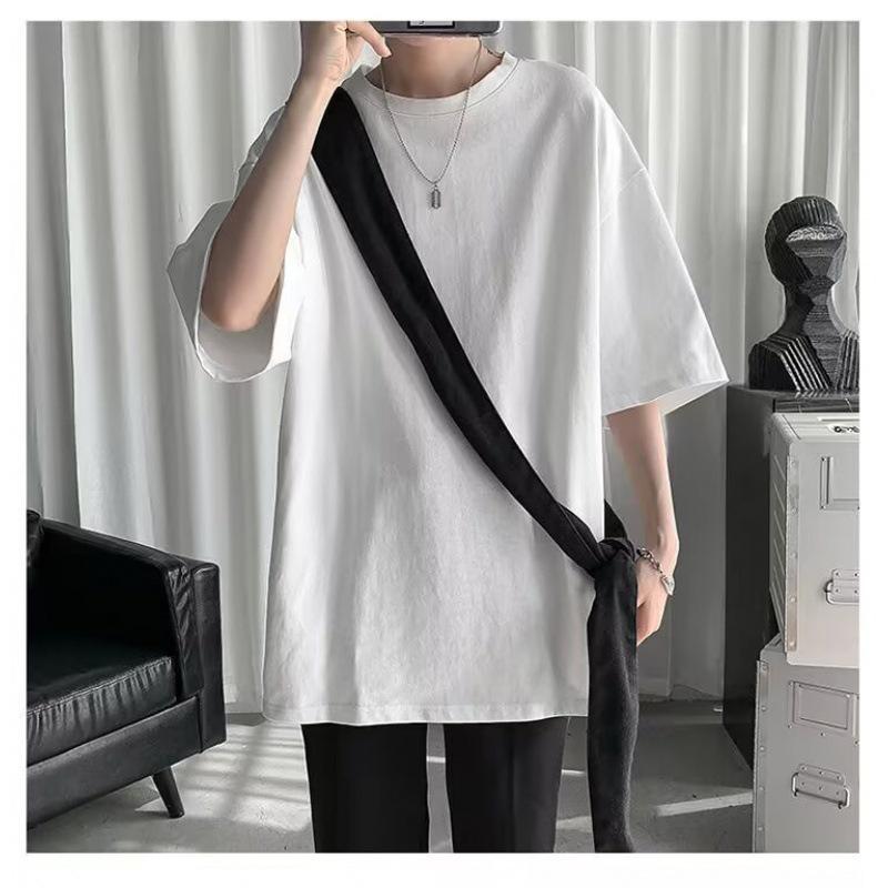Men's Summer Korean-Style Loose-Fit Short-Sleeve T-Shirt, Trendy Casual Hong Kong Design