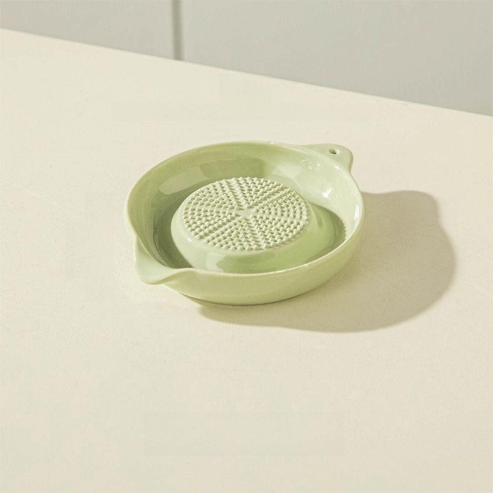 Manual Garlic Shredding Plate Round Porcelain Carrot Grinding Dish Ginger Garlic Paste