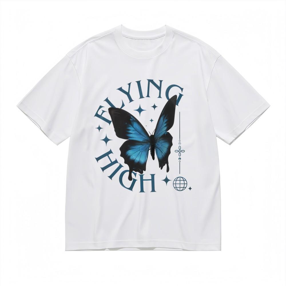 

Women s T-shirt With Cosmic Butterfly Graphic Unisex White 100% Cotton Tops USA M