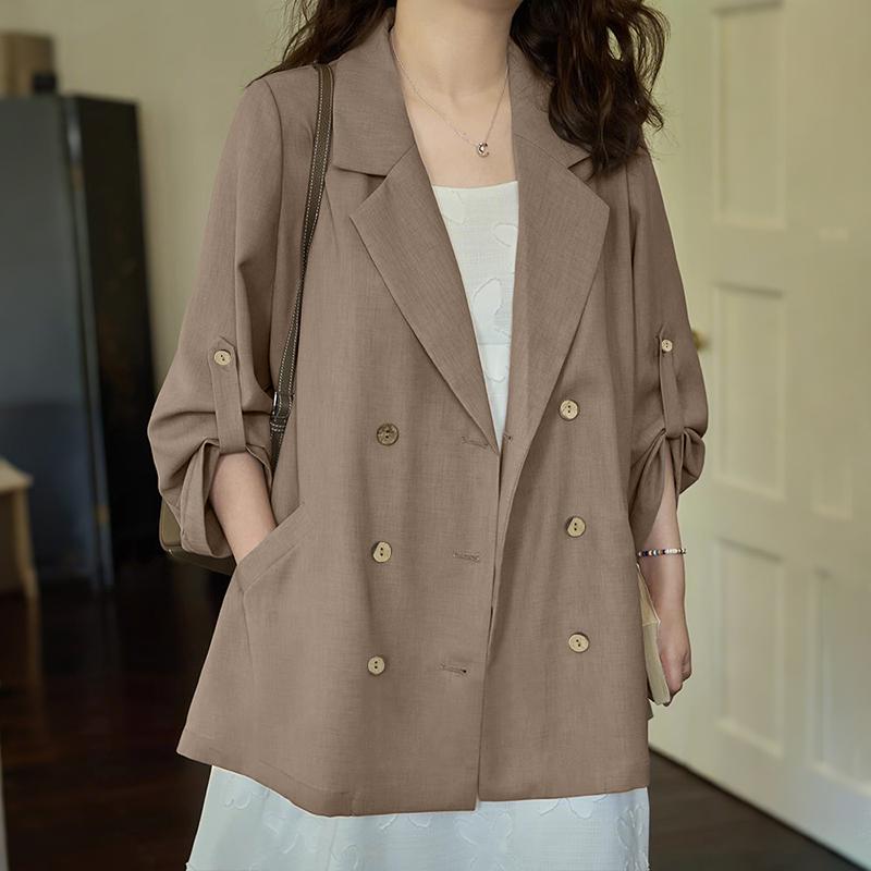 

ZANZEA Женский повседневный кардиган свободного кроя с рукавами 3/4, тонкий, верхняя одежда 4XL хаки