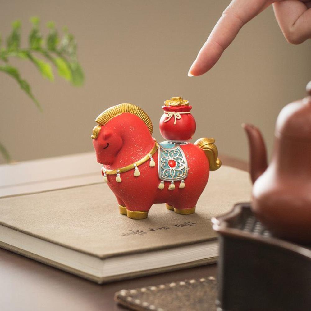2026 Horse Figurine Feng-Shui Decor Novelty Collectible Exquisite Art Luck Tea Ceremony Table Ornament Symbolizes Success
