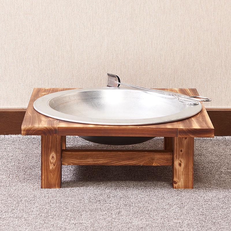Solid Wood Cast Iron Charcoal Fire Pit Stove for Indoor Heating and Tea Boiling