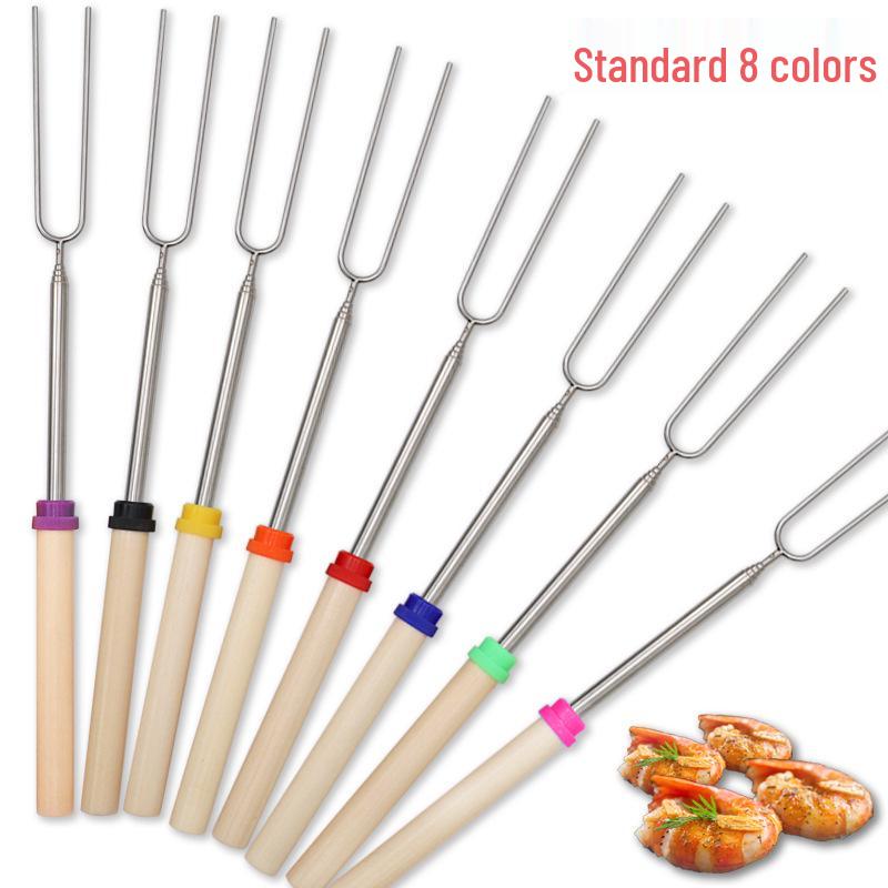 Stainless Steel Telescopic BBQ Skewers for Grilled Chicken, Wings, and Marshmallows