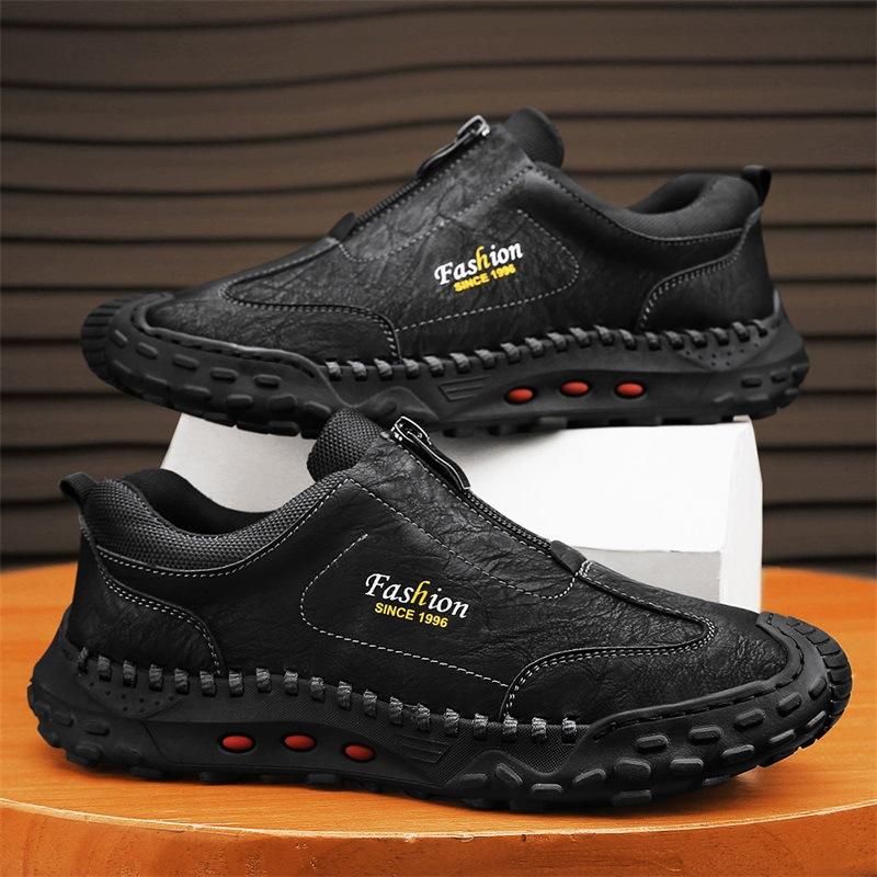 

Повседневная кожаная обувь мужская ленивая обувь для вождения 38 чёрный