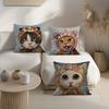 Cat bandana decorative pillowcase, ultra-soft polyester material living room sofa backrest car pillowcase home decoration