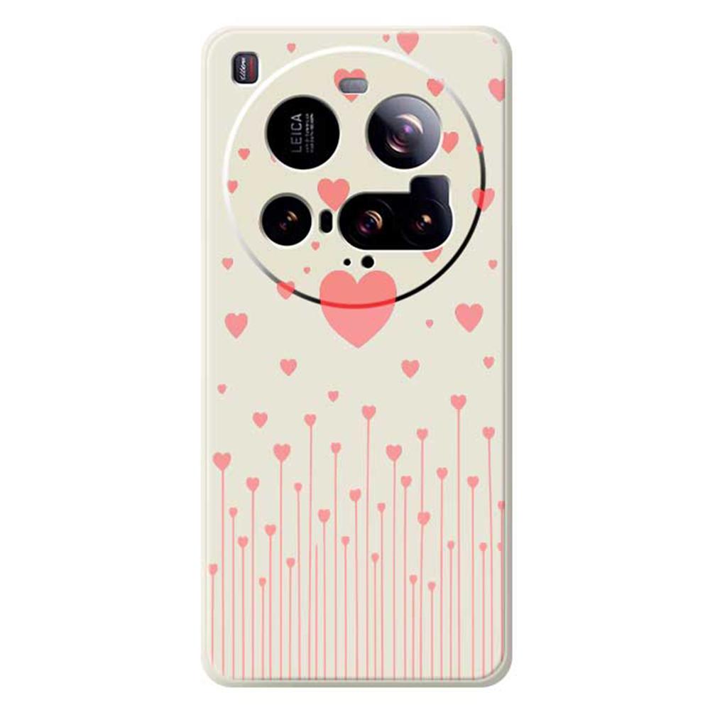 For Xiaomi 15 Ultra Case Pink Love Pattern Printing Straight Edge TPU Phone Back Cover