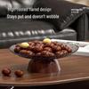 KANGMO Faux Wood Retro High-Legged Serving Plate