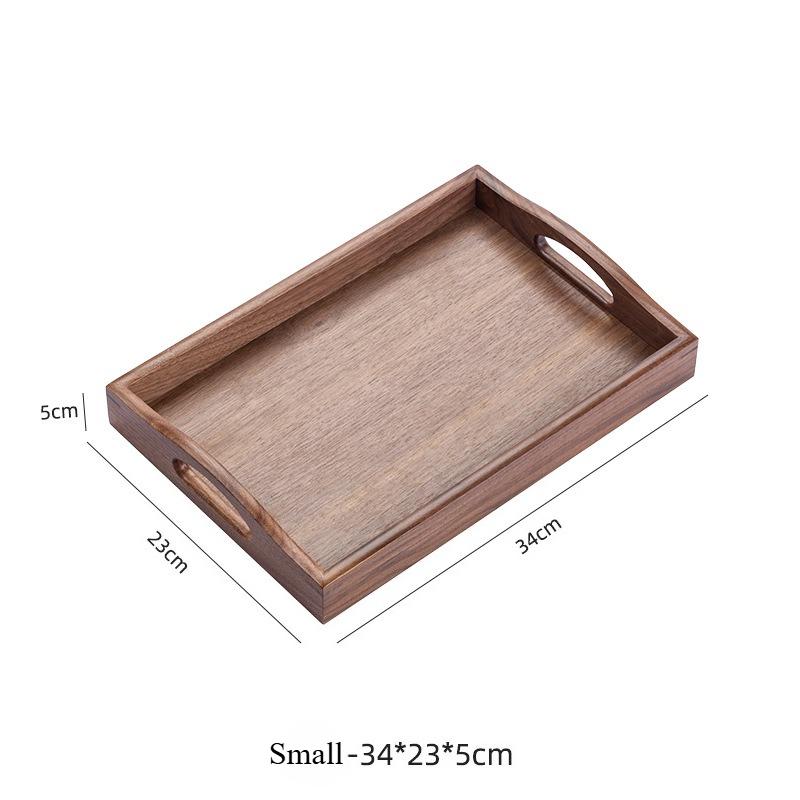 Walnut wood tray rectangular tea set tray Japanese style tea tray with Handles Perfect for Breakfast, Fruit Storage