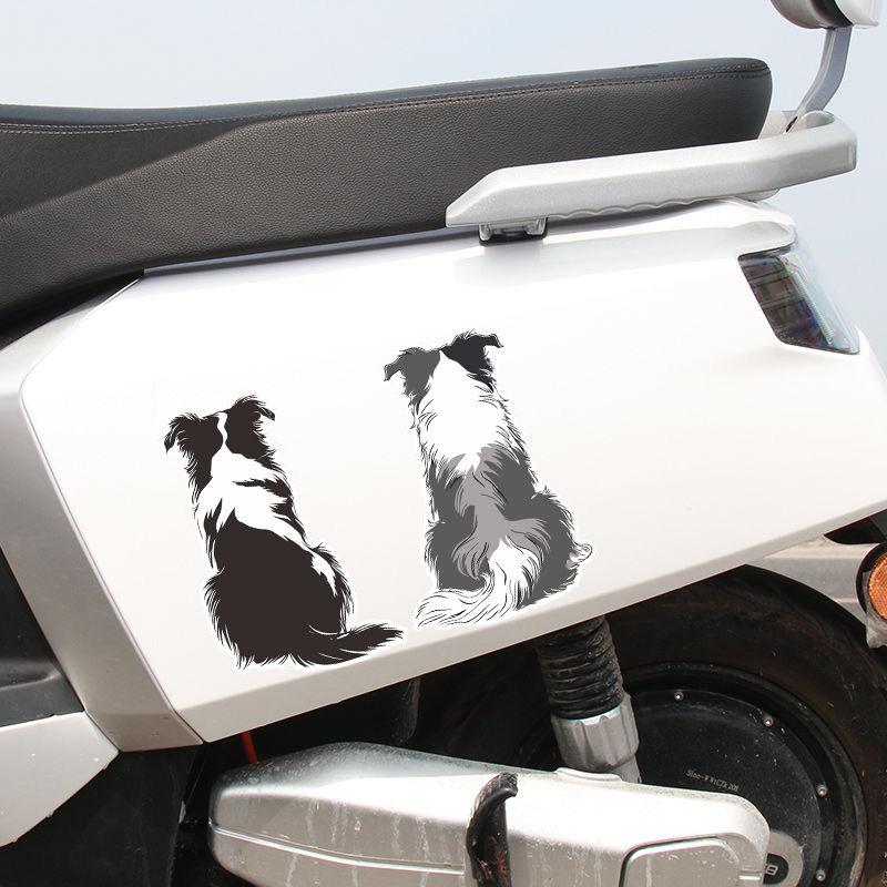 Adesivo Cartoon Border Collie Posteriore, Adesivo Vinilico per Cane Autoadesivo Impermeabile per Decorazione Finestrino Auto Paraurti