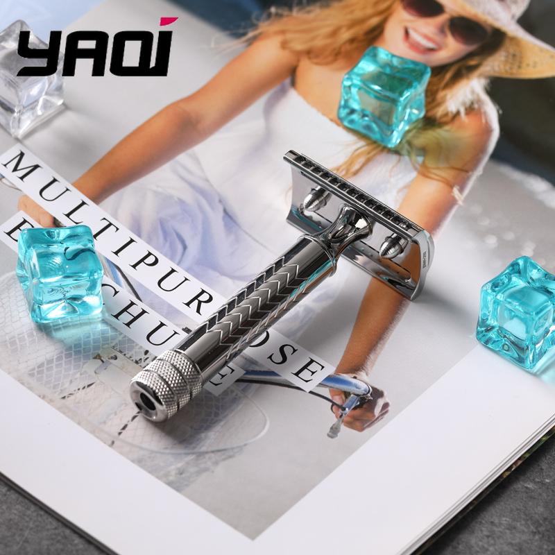 Yaqi THOT Sicherheitsrasierer aus Edelstahl für Damen und Herren, Doppelklingen-Rasierklingen aus Edelstahl