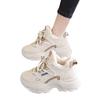 Fleece dad shoes new winter platform heightening sports shoes casual leather cotton shoes