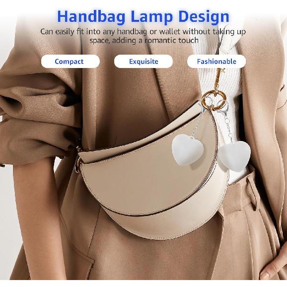 Purse Light Handbag, Purse Glow Heart Light W Automatic Sensor, LED Touch Activated Lamp Mini Night Lamp, Illumiate Your Bag, The Best Gifts for