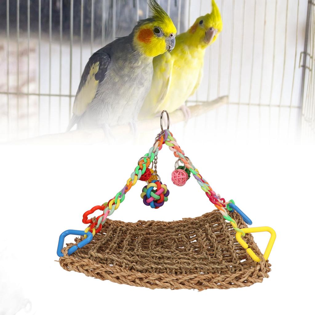 Bird Climbing Net Colourful Swing Hammock Chewing Hanging Mat for Decoration Playing