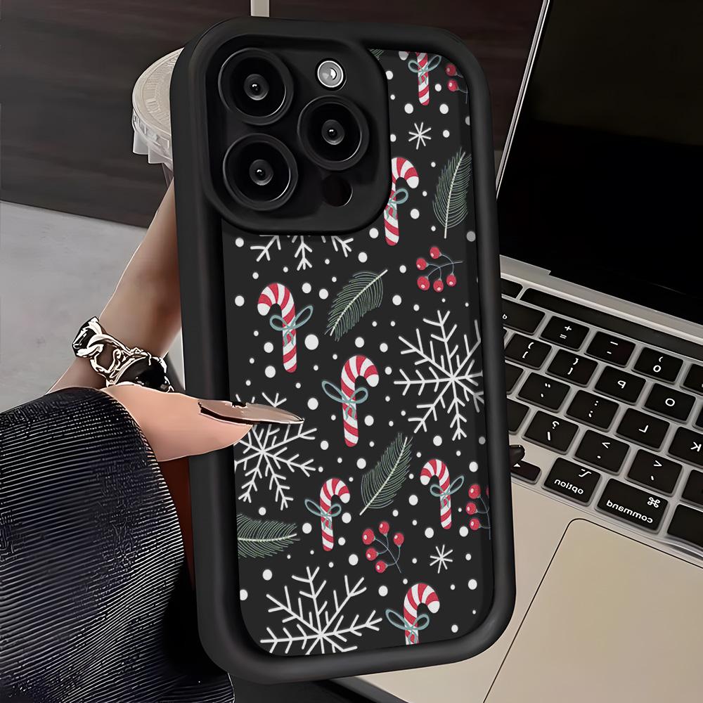 Vianočný obal na telefón pre iPhone 11 13 12 14 15 16 Pro Max XR XS Samsung A15 A55 A05 Redmi 12 13C OPPO A16 A18 A60 Reno 11 Vivo Y17S Y12 infinix note