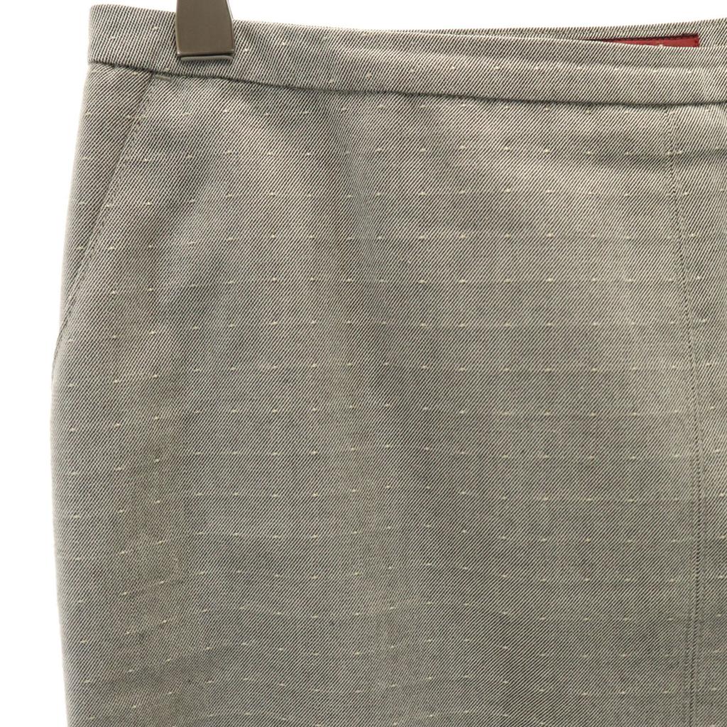 AMACA Made In Japan Pin Dot Pattern Midi Length Tight Skirt 38 Gray Women Used