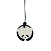 Cute panda bag pendant, top layer cowhide charm, leather backpack, animal charm key chain
