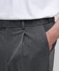 MUSINSA STANDARD Loose Tapered Hidden Banding Crop Slacks [Medium Gray]
