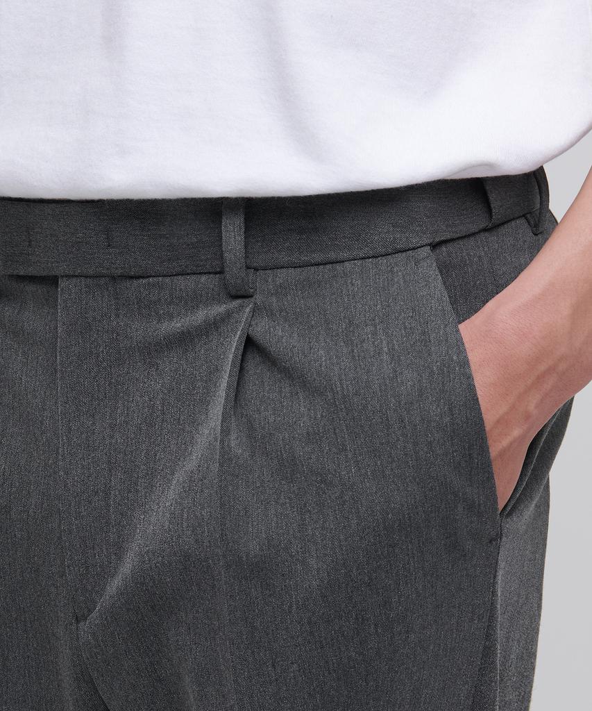 MUSINSA STANDARD Loose Tapered Hidden Banding Crop Slacks [Medium Gray]