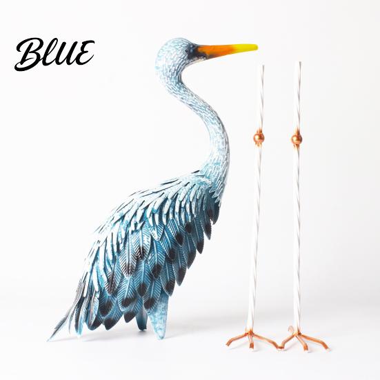 Durable Outdoor Yard Decoration Blue Heron Garden Statues, Metal Cranes Decor, Sculpture Windproof Statue Art, Bird Lawn Ornaments for Backyard