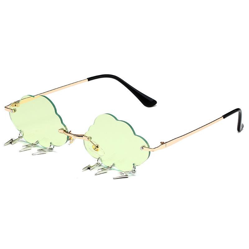 

New Cloud Shaped Fashion Sunglasses Women S Decorative Lightning Pendant Metal Sun Glasses Women Outdoor Travel Eyewear Uv400 As shown in the figu