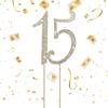 1 PCS Gold 15 Cake Topper Number 15 Cake Decoration Gold Rhinestone Cakes Toppers Decoration Crystal Happy 15th Birthday Cakes Sparkly Bling Alloy