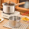 Professional Kitchen Fryers Set with Lid Strainer Basket and Cooking Tongs Wood Handle for Heat Protections Home Use