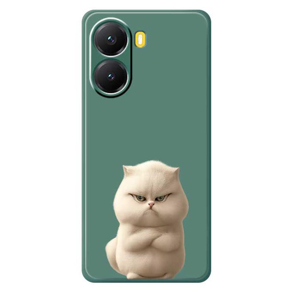 For Xiaomi Redmi Turbo 4 5G/Poco X7 Pro 5G Case Angry Cat Pattern Printing Straight Edge TPU Phone Back Cover